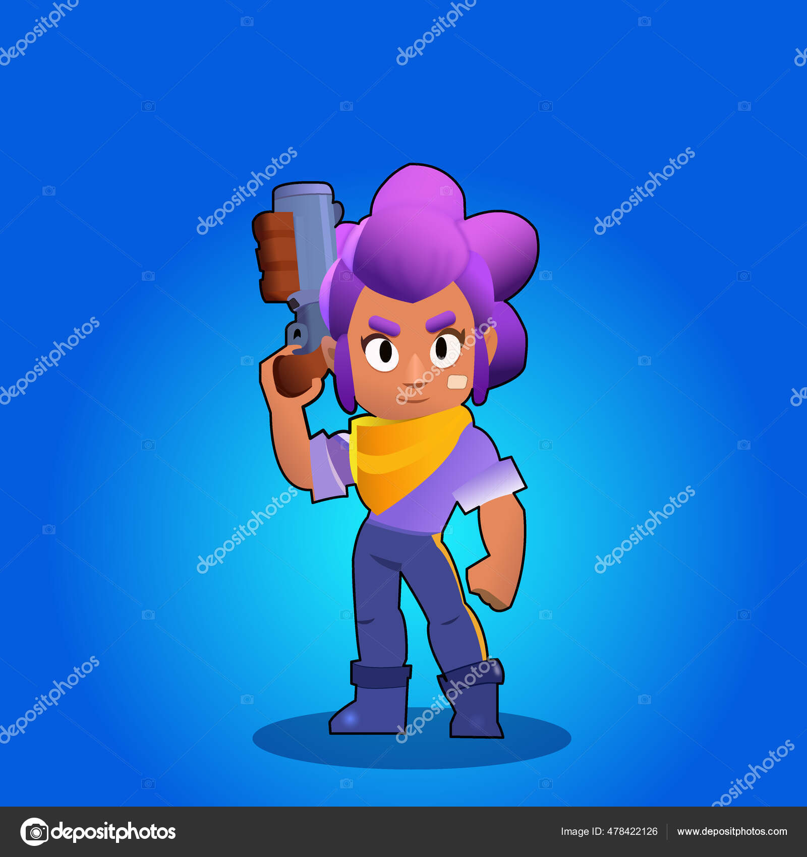 Brawl Stars Shelly Illustration Stock Vector by ©YuriiKatrych 478422126