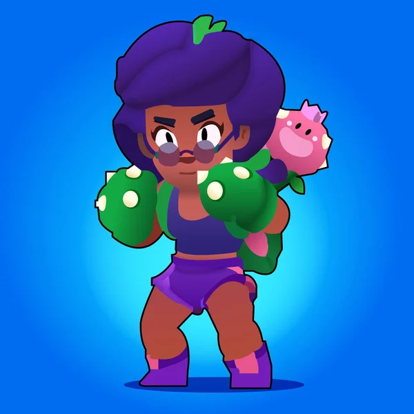 Brawl Stars Rosa Illustration — Stock Vector