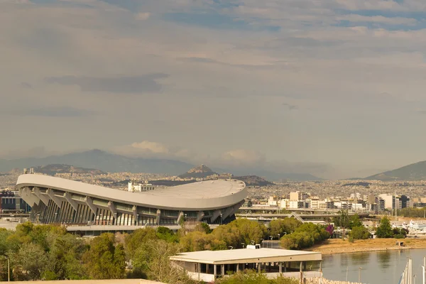 Athens, Greece 7 Jume 2016. Landscape View of Piraeus in Greece and the SEF stadium (stadium of piece and liberty) — Stock Photo, Image