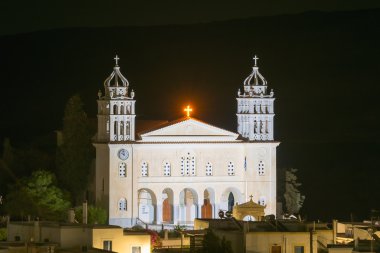 Leukes yerel kilise village Paros Adası Yunanistan.