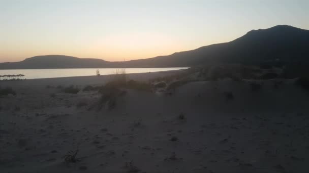 Famosa Playa Elafonisos Simos Durante Atardecer — Vídeos de Stock