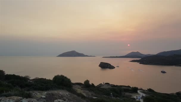 Vista Temple Poseidon Sounio Grécia — Vídeo de Stock