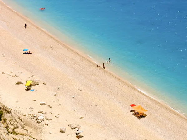 Beach Egremni in Lefkada Greece. A beautiful exotic beach with white sand.