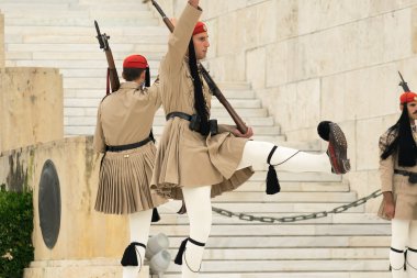 Athens, Greece, 30 May 2015. Evzones guard change in front of parliament of Greece.