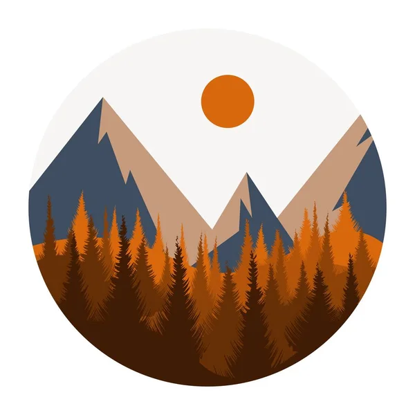 Осенний Закат Горах — стоковый вектор