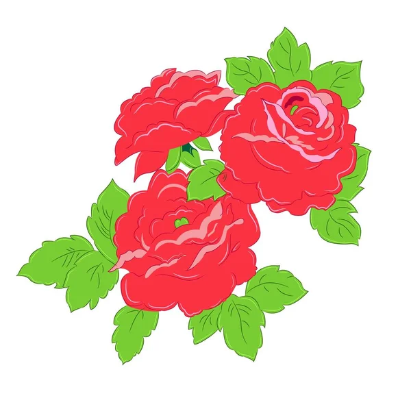 Tekstil ya da duvar kağıdı yaratmak için boyanmış kırmızı güller..