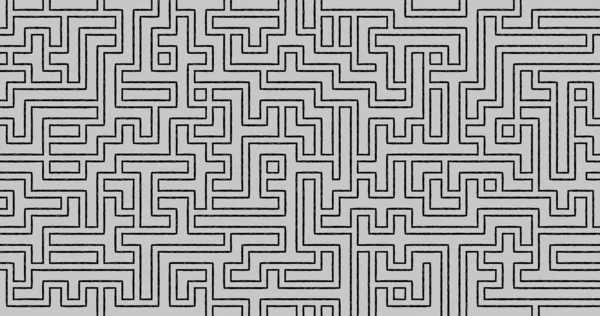 Black White Pattern Maze Background Illustration — Stock Photo, Image