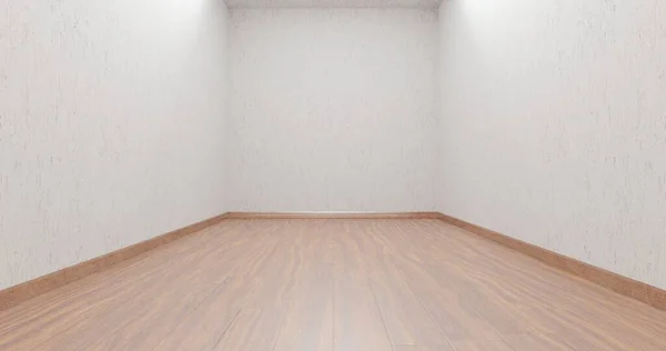 Empty room with laminate floor and plaster 3d rendering Fotos De Stock