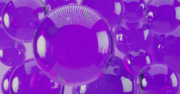 Esferas translúcidas púrpura para el fondo 3d-renderizado Imagen De Stock