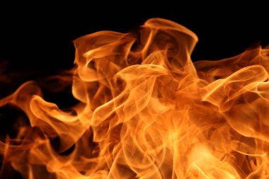 Soyut grafik tasarım amacı için koyu arkaplanda alev yakmak