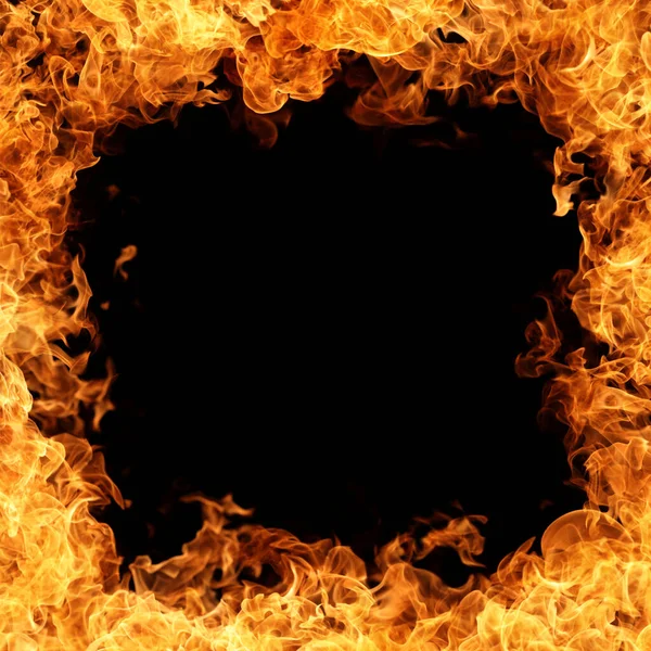 Fire Frame Burning Flame Dark Background Abstract Graphic Design Purpose — Stock Photo, Image