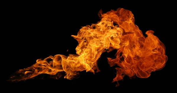 Πυρκαγιά Και Φλόγα Εκρηκτικής Πύρινης Σφαίρας Που Απομονώνονται Σκοτεινό Φόντο — Φωτογραφία Αρχείου
