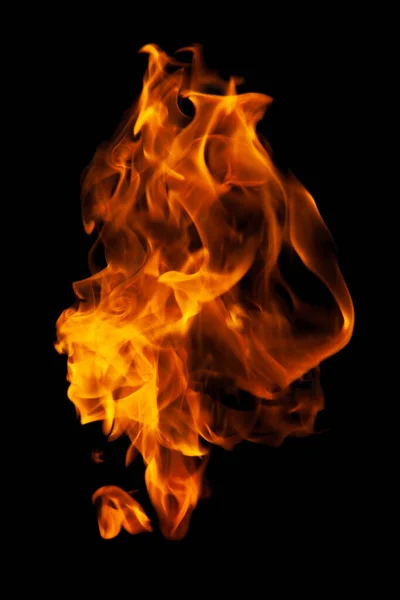Φωτιά Και Φλόγα Που Απομονώνονται Σκοτεινό Φόντο Για Γραφικούς Σκοπούς — Φωτογραφία Αρχείου