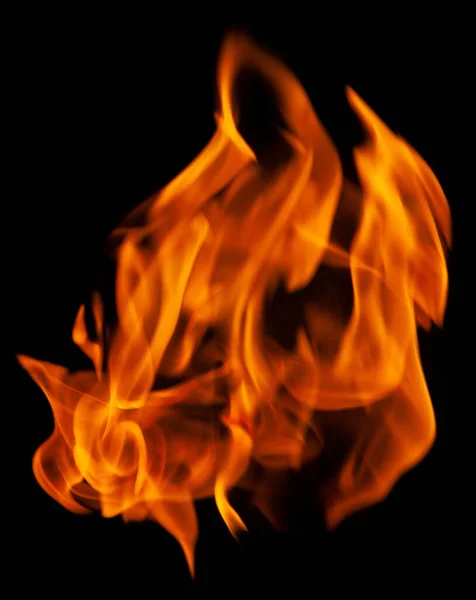 Tűz Égő Láng Elszigetelt Sötét Alapon Grafikai Tervezés Céljából — Stock Fotó