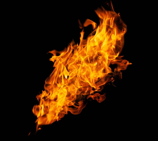 Požár Hořící Plamen Izolované Tmavém Pozadí Pro Grafické Účely — Stock fotografie