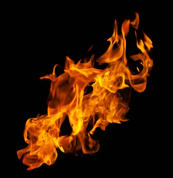 在深色背景上隔离的火灾和燃烧的火焰 用于图形设计 — 图库照片