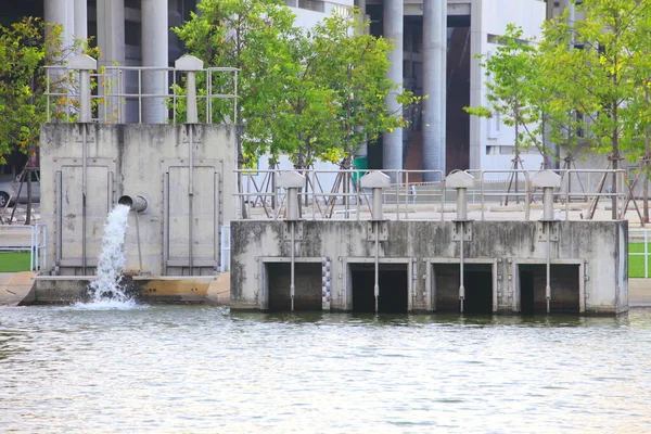 Water gate and pumping system for recycling and treatment the polluting water