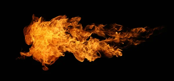 Set Fire Burning Flame Isolated Dark Background Graphic Design Usage — Stock Photo, Image