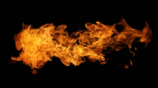 Комплект Огня Горящего Пламени Изолированы Темном Фоне Графического Оформления — стоковое фото