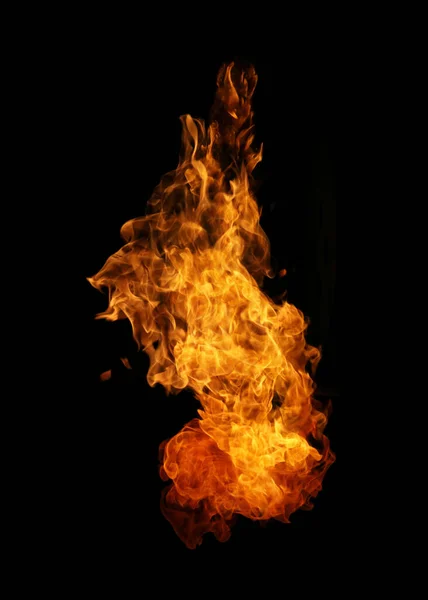 Огонь Горящее Пламя Взрывного Огненного Шара Изолированы Темном Фоне Использования — стоковое фото