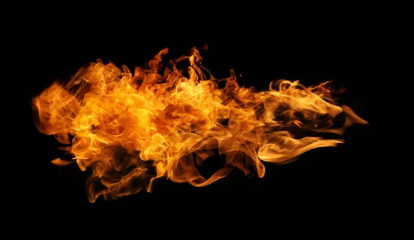 Fire Burning Flame Torch Isolated Black Background Graphic Design Usage — Stock Photo, Image