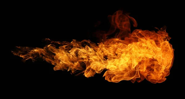 Ateş Yanan Alev Meşalesi Grafik Tasarım Kullanımı Için Siyah Arkaplanda — Stok fotoğraf