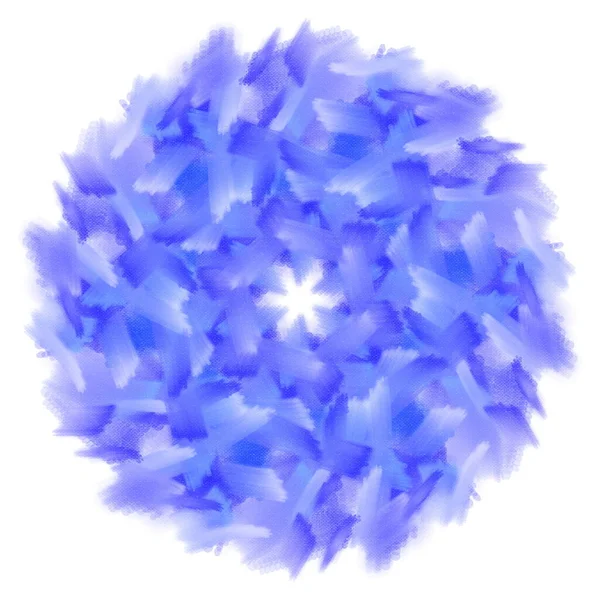 Χειροποίητη Απεικόνιση Του Μπλε Σπιράλ Στροβιλισμού Κυκλικό Συμμετρικό Σχήμα Λευκό — Φωτογραφία Αρχείου
