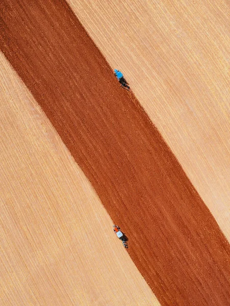 Tarım arazisindeki traktörler