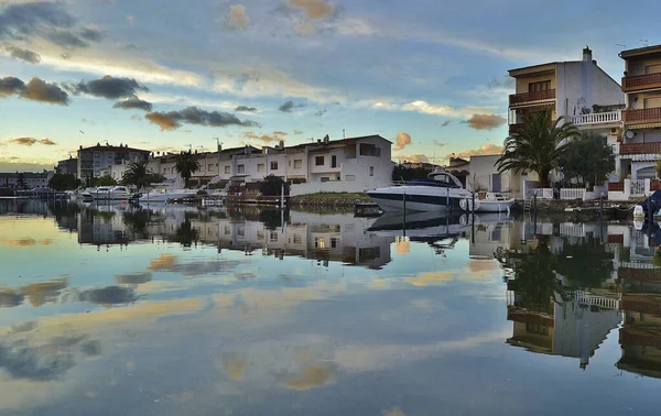 Sunset Beach Ampuria Brava Town Costa Brava Spain — Stock Photo, Image