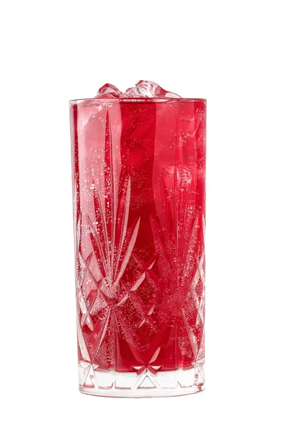 Homemade Red Citrus Lemonade Glass Ice Rocks — Stock Photo, Image