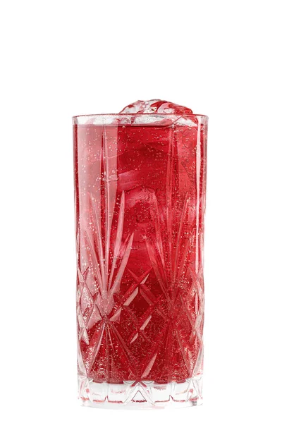 Homemade Red Watermelon Lemonade Glass Ice Rocks — Stock Photo, Image