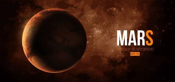 Uzaydan gelen gerçekçi Mars gezegeni. Vektör çizimi. İzlediğiniz için teşekkürler.
