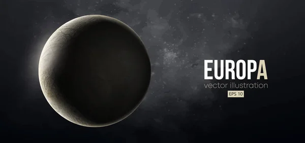 Uzaydan gelen gerçekçi Europa gezegeni. Vektör çizimi. İzlediğiniz için teşekkürler.