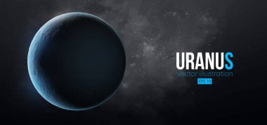 Uzaydan gelen gerçekçi Uranüs gezegeni. Vektör illüstrasyonu