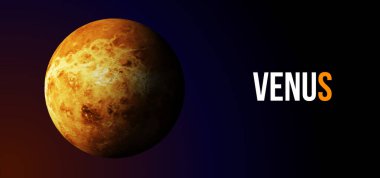 Uzaydan gelen gerçekçi Venüs gezegeni. Vektör illüstrasyonu