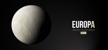 Uzaydan gelen gerçekçi Europa gezegeni. Vektör illüstrasyonu