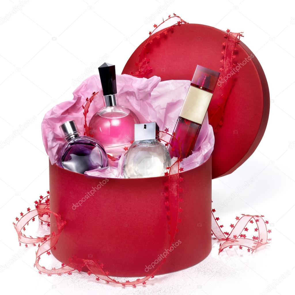 Perfumery gift set in a red box