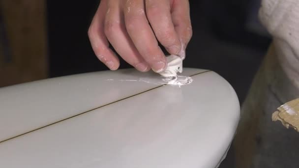 Craftsman shaper of surfboards — Stock Video