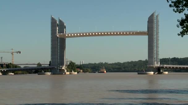 Bordeaux lift bridge — Stock Video