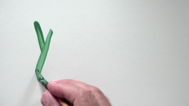 Lidská ruka psát slovo "Ty jsi vyhrála" s zelený — Stock video