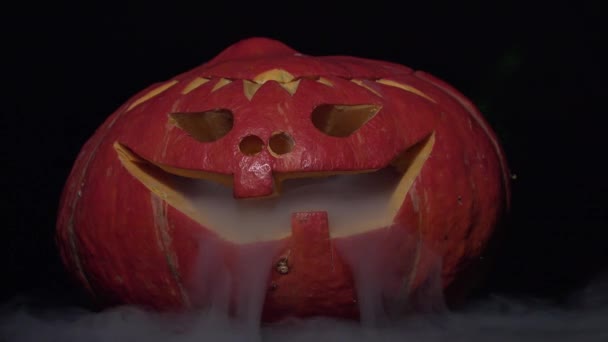 Halloween calabaza vomitar humo — Vídeo de stock