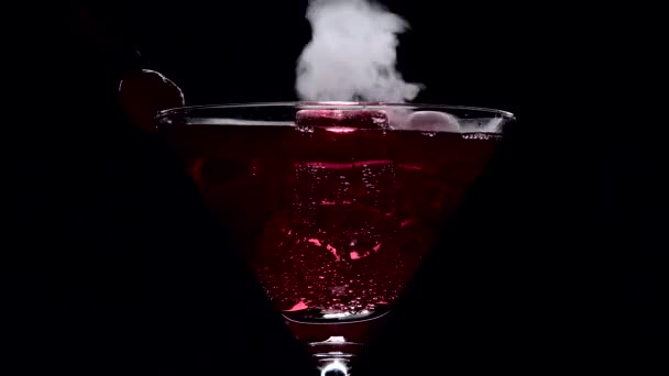Americano pezsgő és száraz jég füst — Stock videók