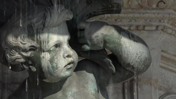 De fontein van de drie genaden in Bordeaux — Stockvideo