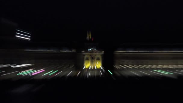 Place de Bourse à Bordeaux la nuit — Video