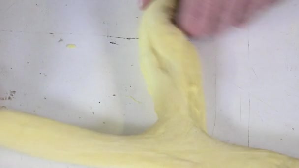 Tressage des portions de pâte brioche — Video