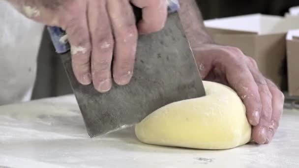 Плетіння порцій тіста бріоша — стокове відео