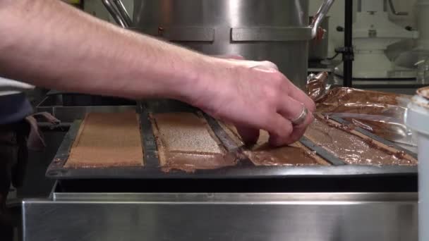 Подготовка Yule бревно, груша и пралине — стоковое видео