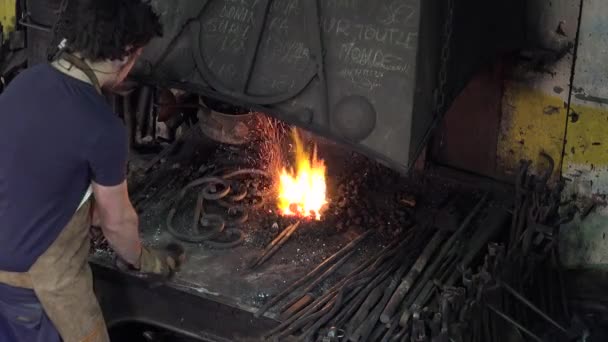 Demirci sanatçı onun atölye — Stok video