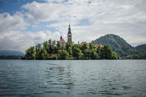 Island on the lake Bled — Stock Photo, Image