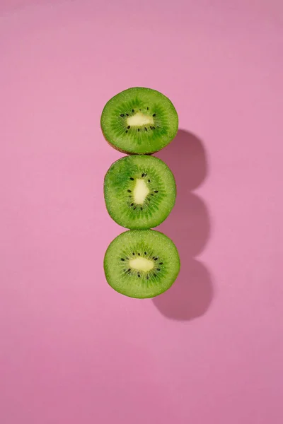Elvont Színes Design Egy Zöld Kiwi Pink Trendi Háttér — Stock Fotó